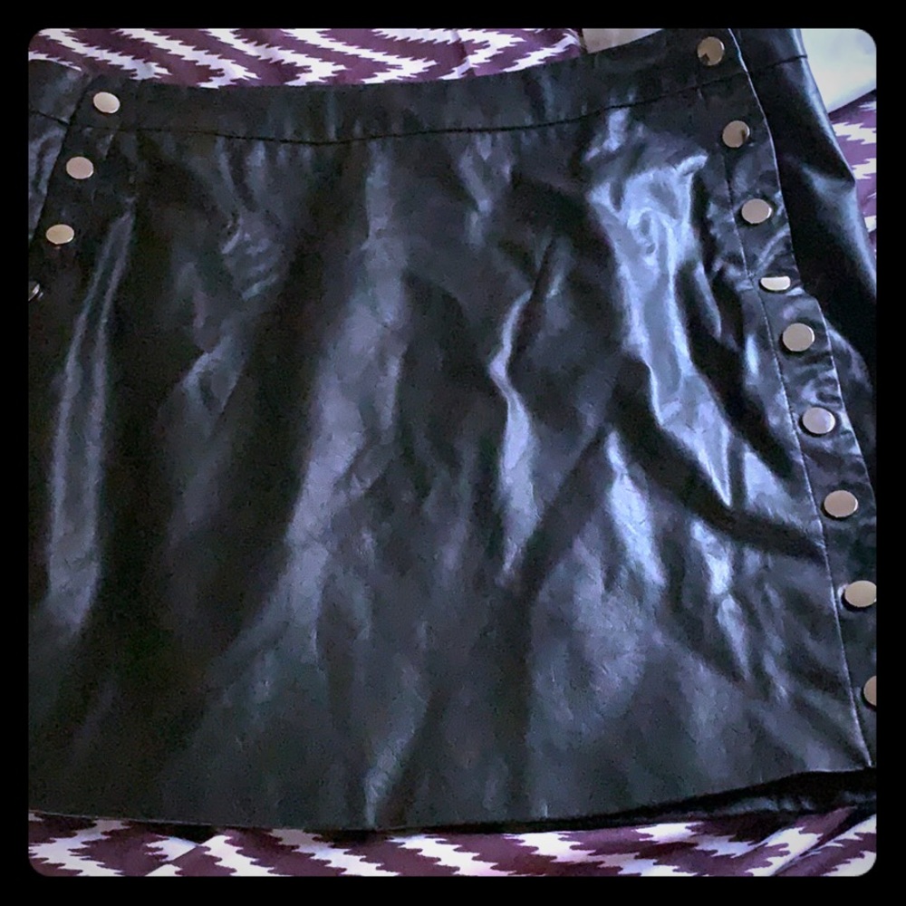 Black leather skirt